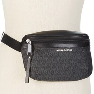 Michael Kors Signature Fanny Pack - Black Logo Pattern